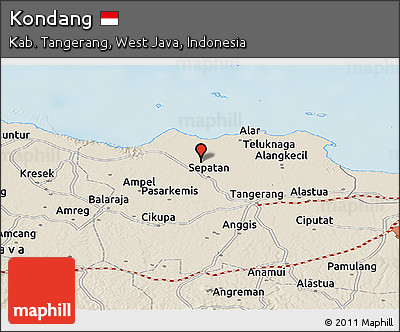 Shaded Relief Panoramic Map of Kondang