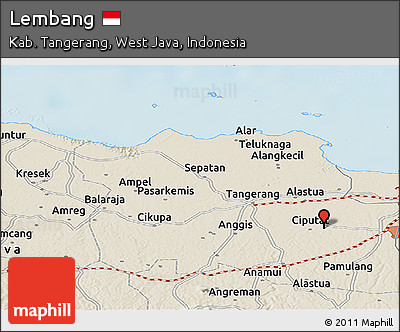 Shaded Relief Panoramic Map of Lembang