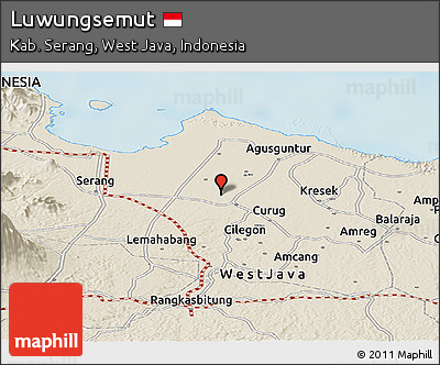 Shaded Relief Panoramic Map of Luwungsemut