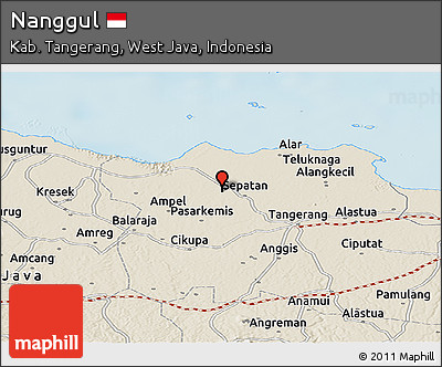 Shaded Relief Panoramic Map of Nanggul