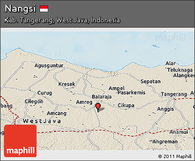 Shaded Relief Panoramic Map of Nangsi