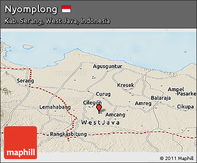 Shaded Relief Panoramic Map of Nyomplong