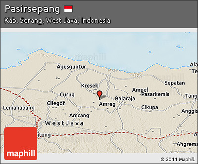Shaded Relief Panoramic Map of Pasirsepang