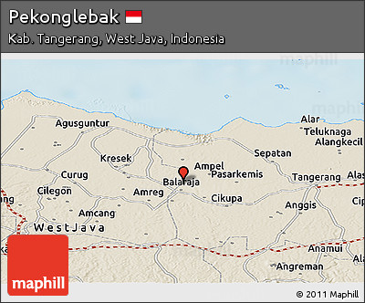 Shaded Relief Panoramic Map of Pekonglebak