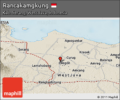 Shaded Relief Panoramic Map of Rancakamgkung