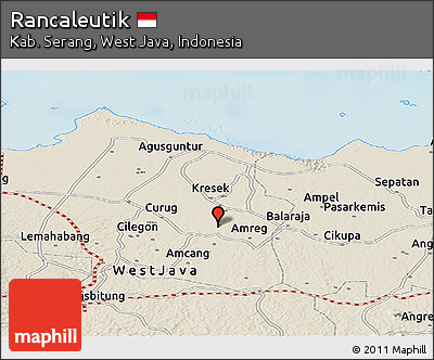 Shaded Relief Panoramic Map of Rancaleutik