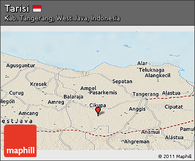 Shaded Relief Panoramic Map of Tarisi