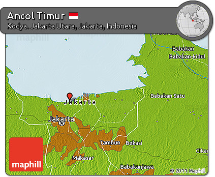 Physical 3D Map of Ancol Timur