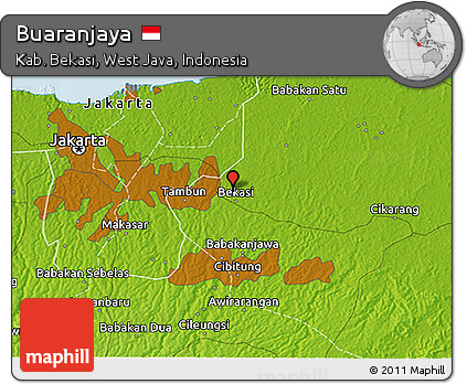 Physical 3D Map of Buaranjaya