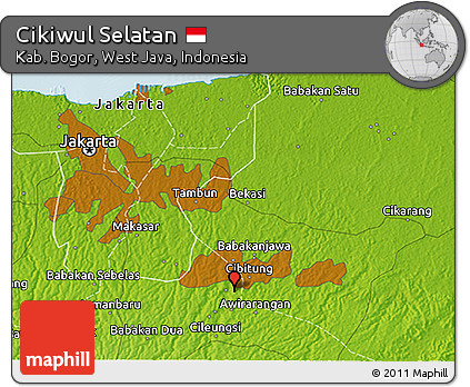 Physical 3D Map of Cikiwul Selatan