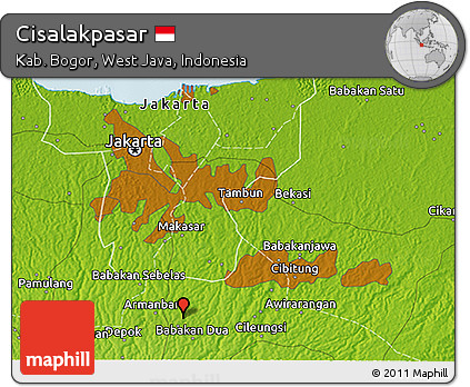 Physical 3D Map of Cisalakpasar