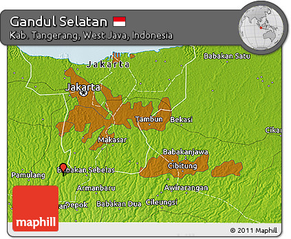 Physical 3D Map of Gandul Selatan