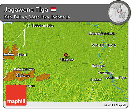 Physical 3D Map of Jagawana Tiga
