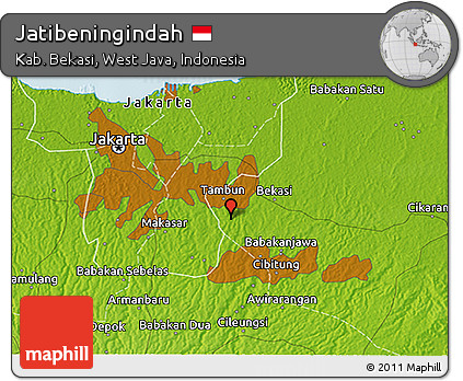 Physical 3D Map of Jatibeningindah