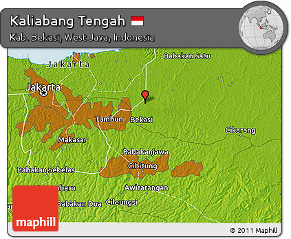 Physical 3D Map of Kaliabang Tengah