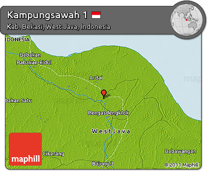 Physical 3D Map of Kampungsawah 1