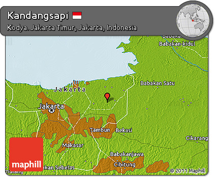 Physical 3D Map of Kandangsapi