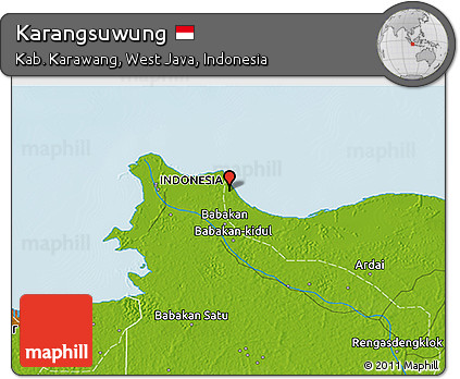 Physical 3D Map of Karangsuwung