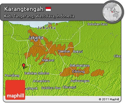 Physical 3D Map of Karangtengah