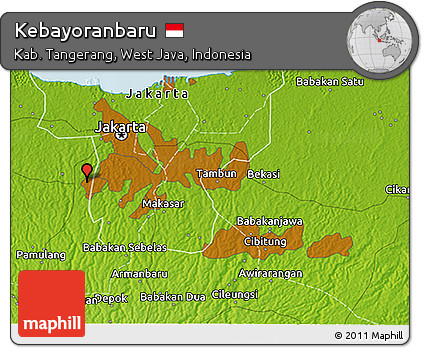 Physical 3D Map of Kebayoranbaru