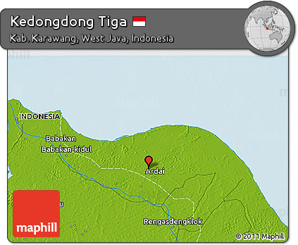 Physical 3D Map of Kedongdong Tiga