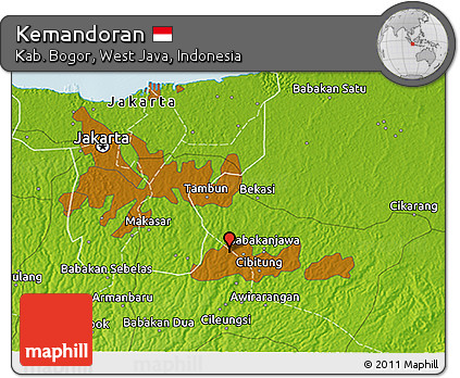 Physical 3D Map of Kemandoran