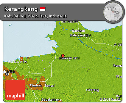 Physical 3D Map of Kerangkeng