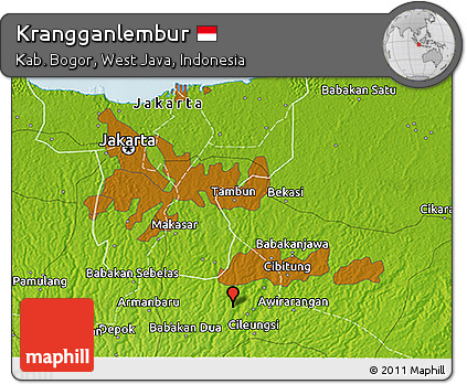 Physical 3D Map of Krangganlembur