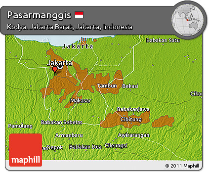 Physical 3D Map of Pasarmanggis