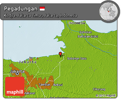 Physical 3D Map of Pegadungan