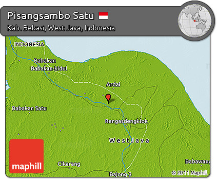Physical 3D Map of Pisangsambo Satu