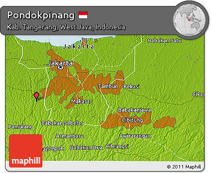 Physical 3D Map of Pondokpinang