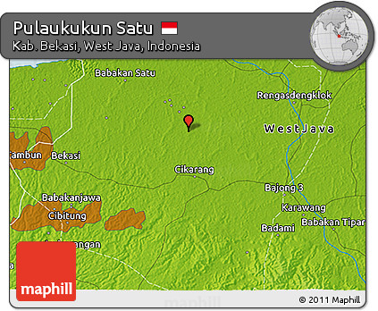 Physical 3D Map of Pulaukukun Satu