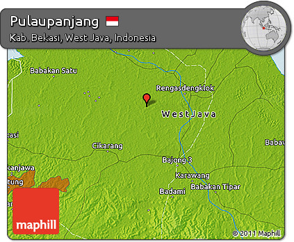 Physical 3D Map of Pulaupanjang