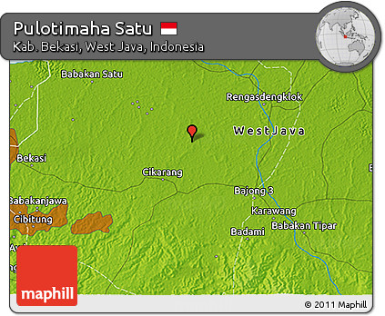 Physical 3D Map of Pulotimaha Satu