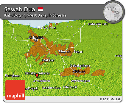 Physical 3D Map of Sawah Dua