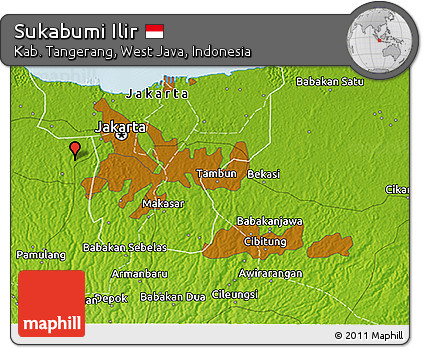Physical 3D Map of Sukabumi Ilir