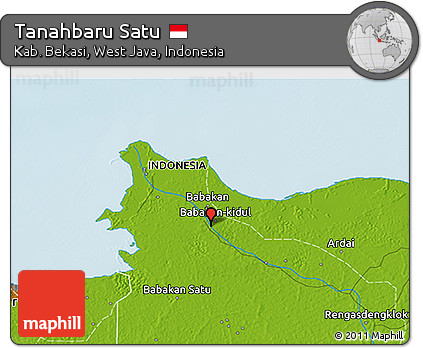 Physical 3D Map of Tanahbaru Satu