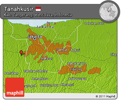 Physical 3D Map of Tanahkusir