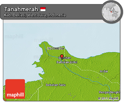 Physical 3D Map of Tanahmerah