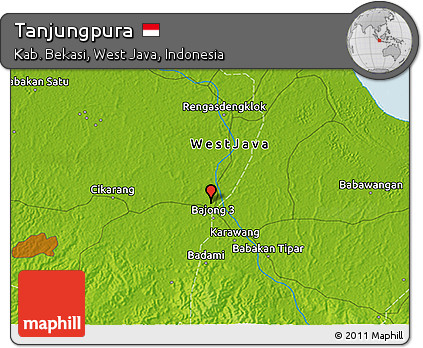Physical 3D Map of Tanjungpura