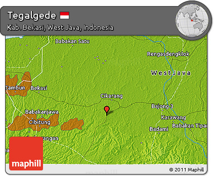 Physical 3D Map of Tegalgede