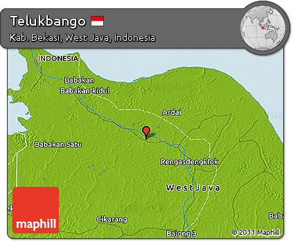 Physical 3D Map of Telukbango