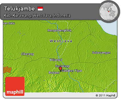 Physical 3D Map of Telukjambe