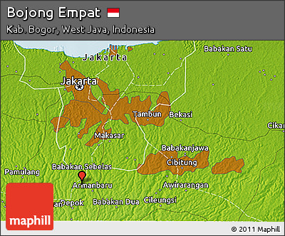 Physical 3D Map of Bojong Empat