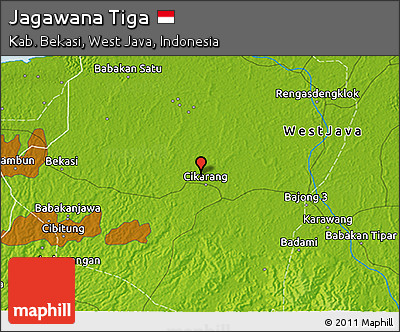 Physical 3D Map of Jagawana Tiga