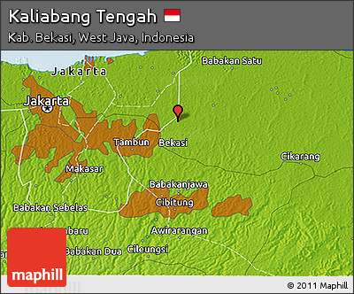 Physical 3D Map of Kaliabang Tengah