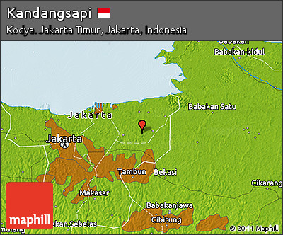 Physical 3D Map of Kandangsapi