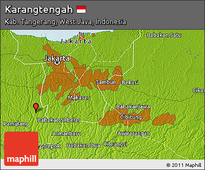 Physical 3D Map of Karangtengah