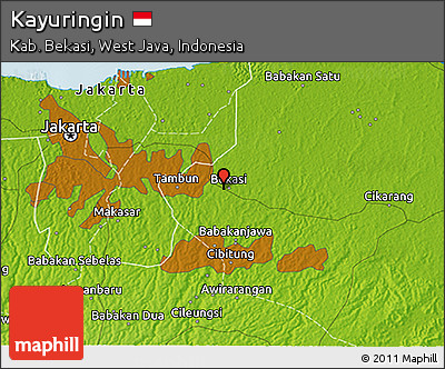 Physical 3D Map of Kayuringin